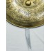 Shield Steel Hand Engraved Armor Battle Dhal Brass Polish with Sword Blade A828